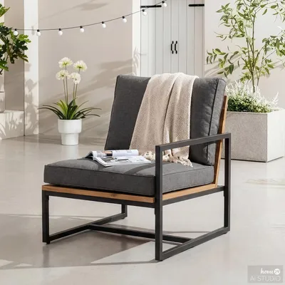 Produktbild von home24 Loungeecke - Polyester / Akazie Massiv - Grau / Braun