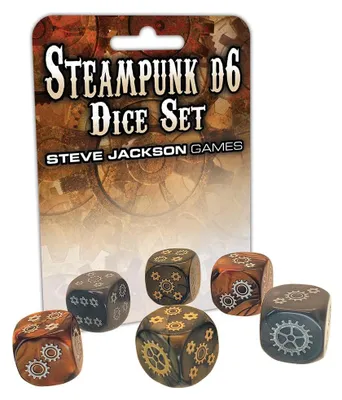 Zdjęcie produktu dla Zestaw kości Steampunk D6 – zestaw kości – Steve Jackson Games