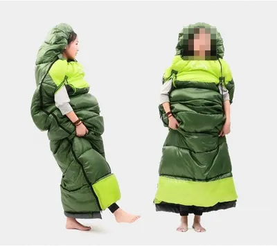 Obrázek produktu pro Spací pytel – outdoorové použití – pro kempování a cestování – rozdělitelný na dvě části – 195 cm – šedý