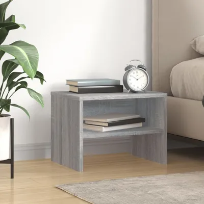 Produktbild von [Home] Nachttisch Grau Sonoma 40x30x30 cm Holzwerkstoff , Neue Mode 2024 im häuslichen Leben