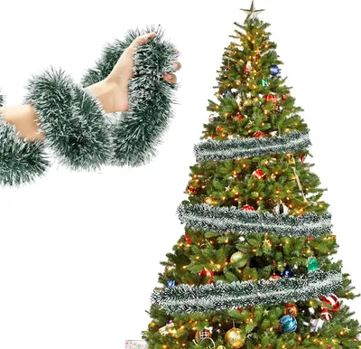 Produktbild von 10 Meter Girlande Weihnachten - Schwarz Grš¹n Weihnachtsgirlande Kš¹nstliche Dekogirlande, Tannen Girlande Weihnachten Deko Tannengirlande