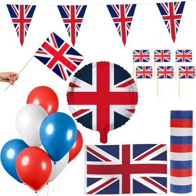 Produktbild von England Großbritanien Party Deko Set 74 tlg. Partyset Partydeko Union Jack
