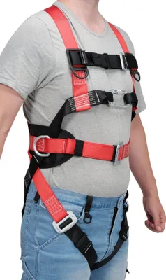 Produktbild von Yato YT-74220, Ganzkörper-Auffanggurt, EN 361:2002, EN 358:2018, Schwarz, Rot, Öse, Seitlich lösbare Schnalle, Polyester, 5 Jahr(e)