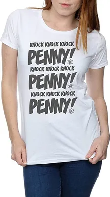 Image de The Big Bang Theory - "Knock Knock Penny" T-shirt pour femme BI464 (M) (Blanc)