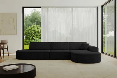 Produktbild von ALTDECOR Ecksofa in L-Form  MARI-L2 - 328x171x79,5 cm  Schwarz -  Corner Sofa Bett Eckcouch Couch  Wohnlandschaft Cauchsofa