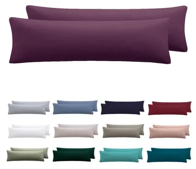 Immagine prodotto di Cuscino per chi dorme sul fianco, fodera 40 x 145 cm, colore lilla, set da 2, in microfibra