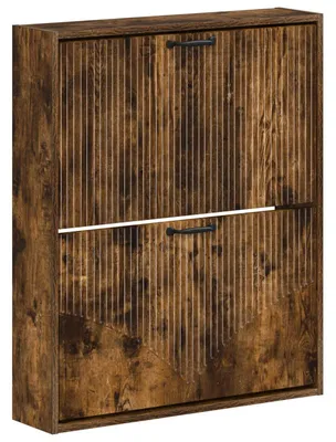 Immagine prodotto di vidaXL Armadietto a muro per scarpe, modello HOORN, 71 x 17 x 86 cm, realizzato in materiale composito di legno