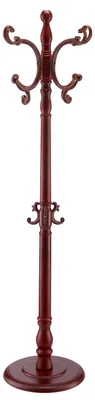 Zdjęcie produktu dla Wieszak na ubrania z drewna, o wymiarach 420 x 420 x 1760 mm, wyposażony w solidną podstawę i 11 haczyków. Idealny jako wieszak na kurtki do przedpokoju, sypialni lub salonu