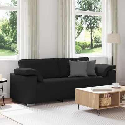 Produktbild von vidaXL 3-Sitzer-Sofa Schwarz 220 cm Stoff
