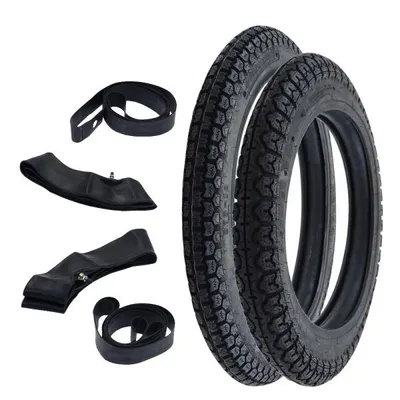 Zdjęcie produktu dla Zestaw opon Kenda K254 2.75-18 przód + Kenda K 273 3.50-16 tył + dętka + taśma na felgę