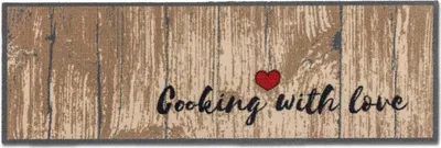Produktbild von Küchenmatte Cooking with love Küchenteppich Teppichläufer Küche Läufer Teppich Küchenläufer Wohnraummatte