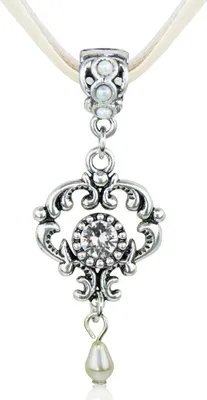 Produktbild von LUISIA® Halskette Malou mit Ornament Anhänger und Premium Kristall - Creme