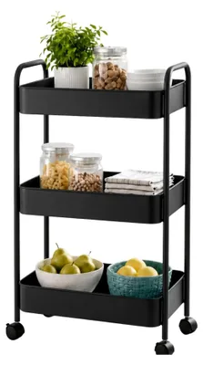 Image de Solidchoice - Chariot de cuisine multifonctionnel sur roulettes avec 3 étagères