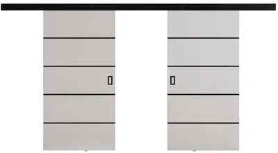 Produktbild von KIER FURNITURE Schiebetür Komplettset WERDI PLUS DUO Sliding Door, Raumteiler Schiebetür Weiß 212x205x1,6 cm