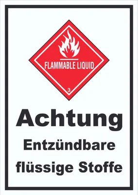 Produktbild von Schild Entzündbare flüssige Stoffe Flammable Liquid A6 (105x148mm)