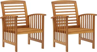 Image de Chaises de jardin lot de 2 Bois d'acacia massif