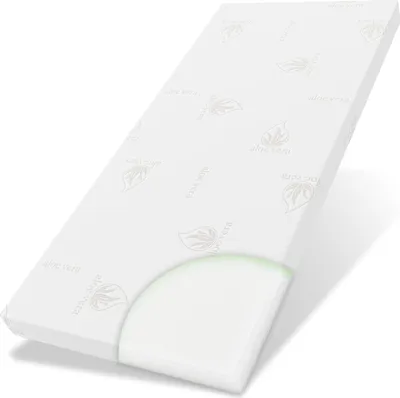 Produktbild von ELONEO Viskoelastischer Matratzen-Topper, MemoryFoam Matratzenauflage, Viscoauflage, Wendefunktion mit 2 Härtegraden, inkl. Aloe Vera Bezug (100 x 190 cm, Viskoschaum 7 cm)