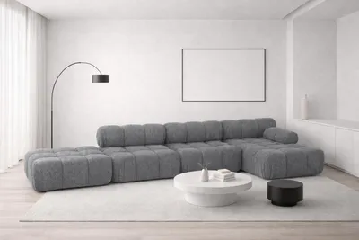 Produktbild von Kaiser Möbel Ecksofa L-Form XL, Stoff Bouclé Abriamo, Dunkelgrau, Rechts, Selia L XL