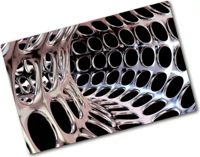 Produktbild von Tulup Glas Herdabdeckplatte - 80x52 cm - Glaskeramikkochfeld-Abdeckung Spritzschutz Glasabdeckplatte - Einteilig - Kunst: Modern & Klassisch - Metalltunnel - Silber
