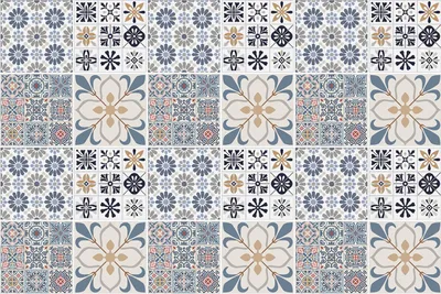 Produktbild von Fliesenaufkleber 20 x 20 cm – 24 Stück – Selbstklebend – Wasserfest – Pflegeleicht – Hitzebeständig – Für Küche & Bad – Fliesen mit Sternen und Mandalas