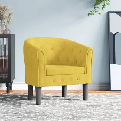 Image de Meubles Fauteuil Club Jaune Velours - Fauteuil TV & Relax 356476