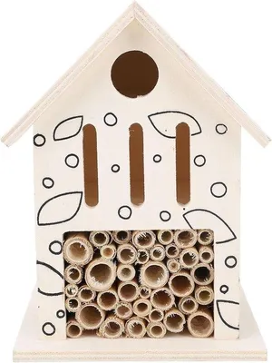 Zdjęcie produktu dla Beehouse - Bee Hotel Garden - Promocja różnorodności biologicznej - Zrównoważona i wodoodporna - 17x12x11 cm - Drewno naturalne