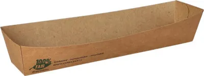 Produktbild von Snacktrays, Pappe "pure" 3,5 cm x 3,3 cm x 18,5 cm braun "100% Fair"