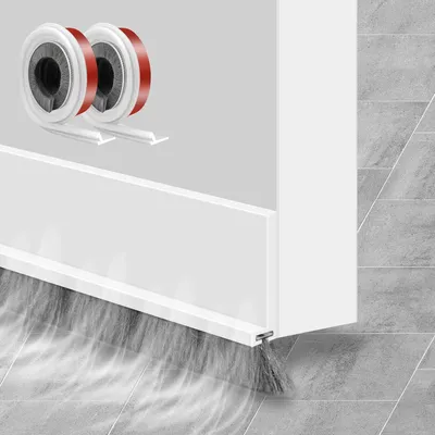 Imagen del producto de Cepillo de sellado para puertas, autoadhesivo, 2 unidades, 100 x 5,2 cm, para puertas