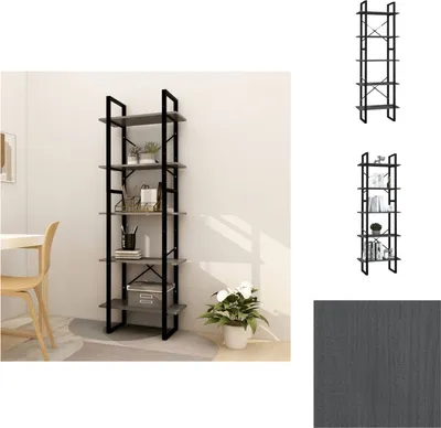 Produktbild von vidaXL Bücherregal 5 Fächer Grau 60x30x175 cm Massivholz Kiefer -  Bücherregale & Bücherschränke