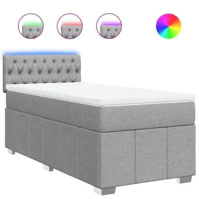 Immagine prodotto di vidaXL Letto a molle con materasso grigio chiaro 80x200 cm in tessuto