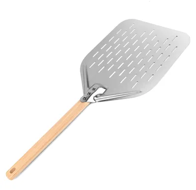 Productafbeelding van Pizzaschep - Pizzaschuiver - Aluminium - 40 x 30 cm - Afneembare handgreep
