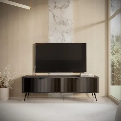 Produktbild von RTV-Schrank LANTO 163 cm Lowboard TV-Schrank modern Wohnzimmer Möbel (Schwarz)