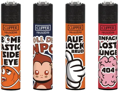 Produktbild von Clipper Feuerzeug 4er Set Einfach Lost