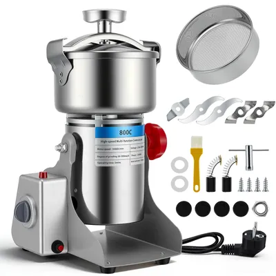 Elektrische Getreidemühle 800 g, 3500 W, Edelstahl, für Körner und Gewürze