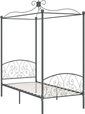 Immagine prodotto di Struttura letto a baldacchino in metallo grigio 90 x 200 cm