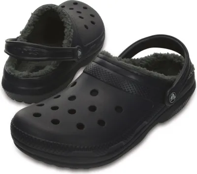 Produktbild von Crocs Classic Lined Uni Clogs mit Futter Navy/Charcoal, 203591-459