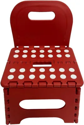 Imagen del producto de Silla plegable infantil de plástico, con respaldo, portátil, para niños, ideal para camping