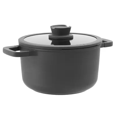 Obrázok produktu pre BergHOFF Leo Stone+, 4,4 L, Čierna, Hliník, Keramický, Keramický, Plyn, Halogén, Indukčná, Uzavretá doska, Sklo