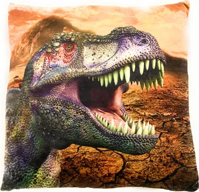 Obrázok produktu pre Onwomania T-Rex Tyrannosaurus Dino Plyšový vankúš na pohovku alebo posteľ ako dekorácia alebo plyšový vankúš 35x35 cm