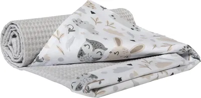 Produktbild von Babydecke für babys Baumwolle, 75x100, Lichtung mit Grauer Waffle