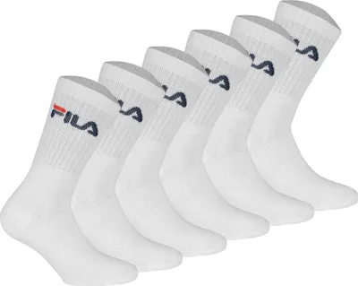 Produktbild von FILA Unisex Socken, 6er Pack - Crew Socks, Frottee, Tennis, Sport (2x 3 Paar) Weiß 43-46