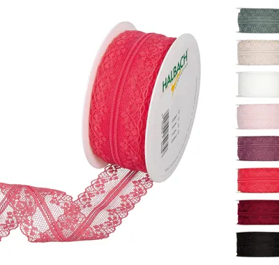 Produktbild von Halbach Spitzenband, 36 mm x 15 m, flamingo