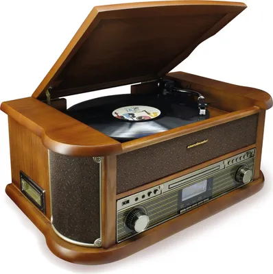 Image de NR566BR Platine vinyle rétro Lecteur CD DAB+ USB Cassette Bluetooth