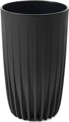 Produktbild von howhomely, Pflanzkübel, Schwarz, 51 cm Höhe, Rund, für drinnen und draußen, aus recycelten Materialien, umweltfreundlich, langlebig, pflegeleicht, Bodeneinsatz inklusive, einfache Montage, robuste Beine