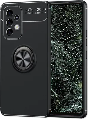 Obrázok produktu pre Pre Samsung Galaxy A33 - krúžkové puzdro Matt Silicone Mobile Phone Protection Case Stand Function Black