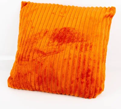 Produktbild von Kuschelkissen Cordoptik Plüsch orange 45x45cm Sofakissen