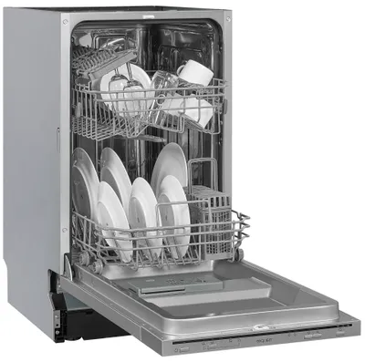 Produktbild von Exquisit Geschirrspüler EGSP1009-E-030E silber | Spülmaschine 45 cm | ECO-Modus | Maßgedecke: 9 | Vollintegriert