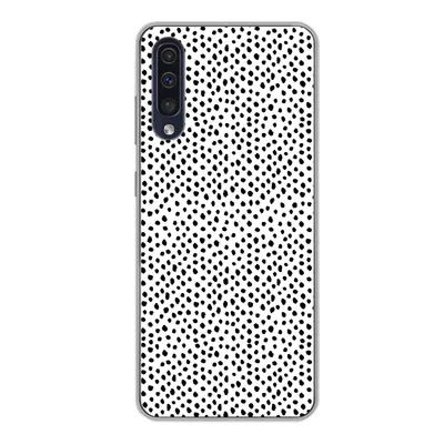 Produktbild von MuchoWow® Handyhülle Schutzhülle Hülle für Samsung Galaxy A50 Polka dots - Schwarz - Weiß Silikon Softcase Handy Hülle - Mobiltelefonhülle