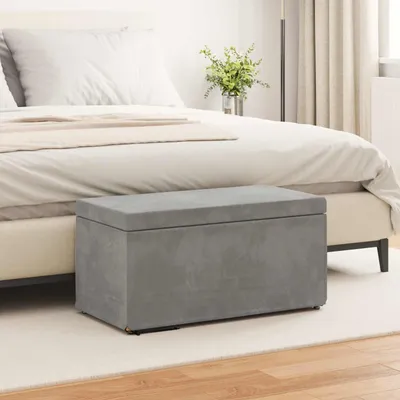 Produktbild von Maison Exclusive - Hocker Hellgrau 81 x 41 x 40 cm Samt und Engineering Holz