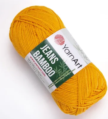 Produktbild von YarnArt Jeans Bamboo 106 Kurkuma – Weiche, atmungsaktive Strickwolle mit Bambusfaser, 50g